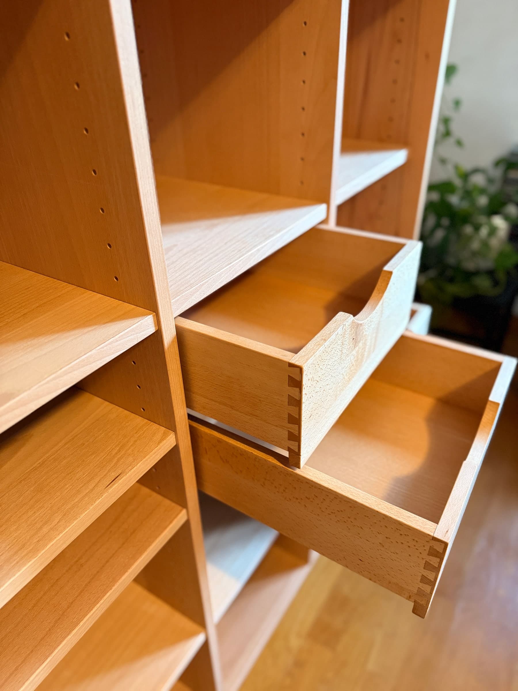 Schrank aus Kernbuche mit Shoji-Front — Werkstatt-Projekt